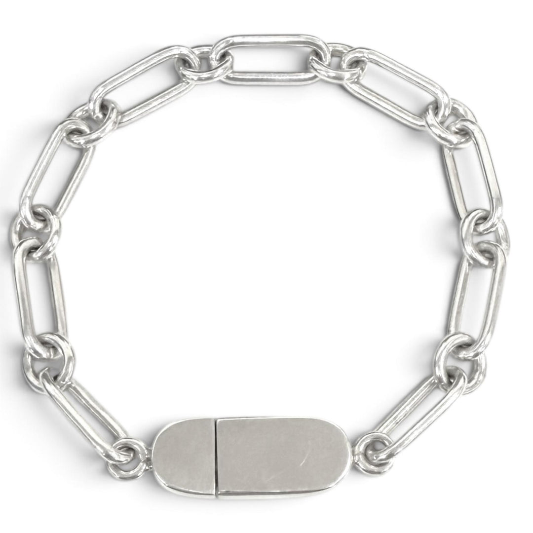 Great GUCCI bracelet Oval Link Chain Silver SV925 mens