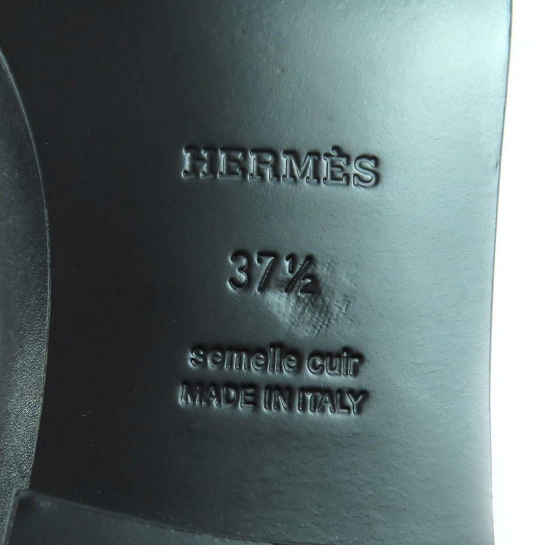 素晴らしいHERMESニーハイブーツブラックレザーレディース37.5