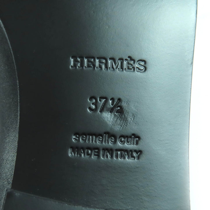素晴らしいHERMESニーハイブーツブラックレザーレディース37.5
