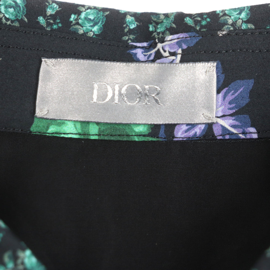 DIOR 半袖シャツ グリーン ブラック コットン メンズ 40 293C517A5679 美品