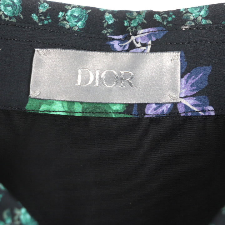 DIOR 半袖シャツ グリーン ブラック コットン メンズ 40 293C517A5679 美品
