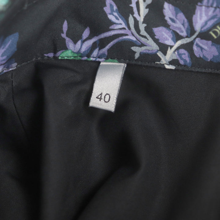 DIOR 半袖シャツ グリーン ブラック コットン メンズ 40 293C517A5679 美品