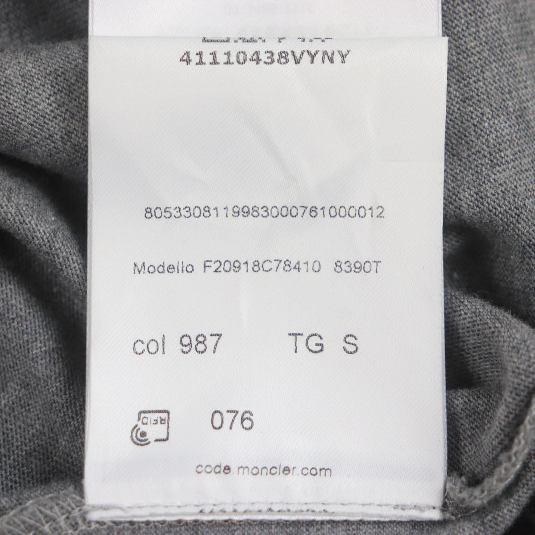 素晴らしい MONCLER 半袖Tシャツ グレー コットン メンズ S