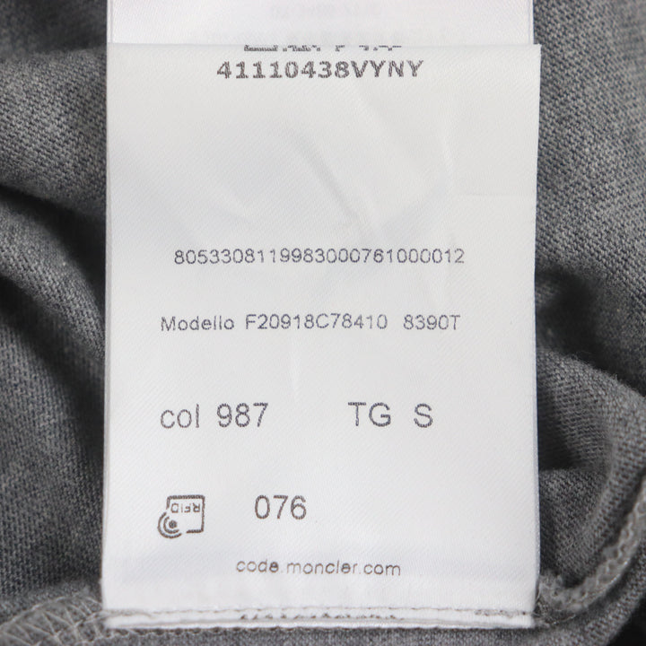 素晴らしい MONCLER 半袖Tシャツ グレー コットン メンズ S