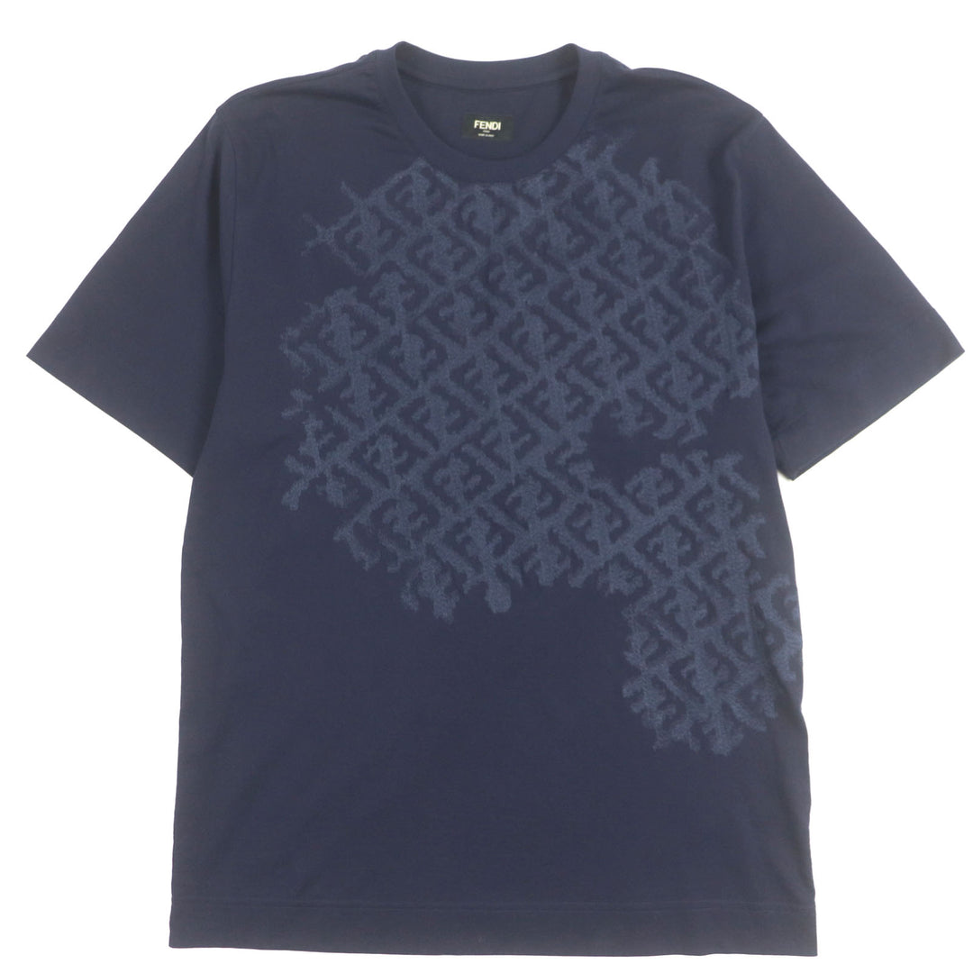 Excellent FENDI Short sleeve T-shirt Navy cotton mens S FY0936