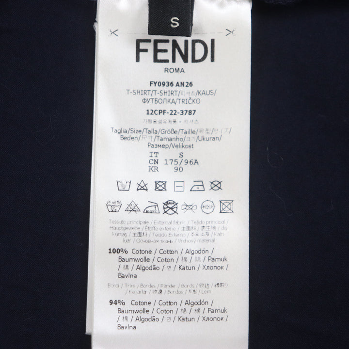 Excellent FENDI Short sleeve T-shirt Navy cotton mens S FY0936