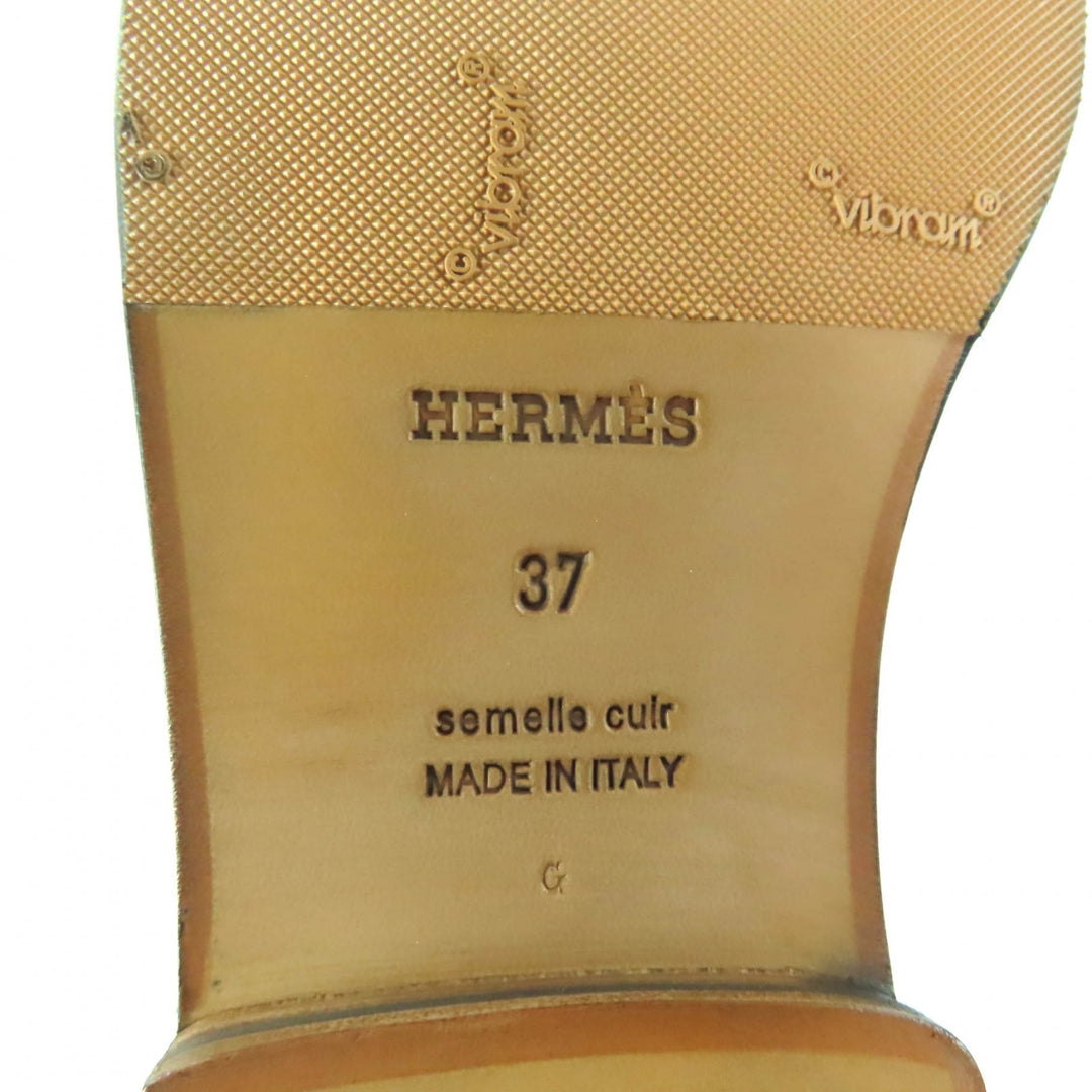 新品 HERMES ニーハイブーツ ジャンピングブーツ ブラックレザー レディース 37