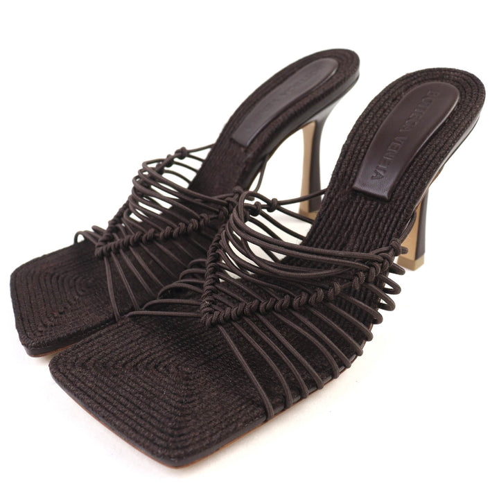 Pristine BOTTEGAVENETA Mule CINDY stretch sandals Bitter Chocolate 36