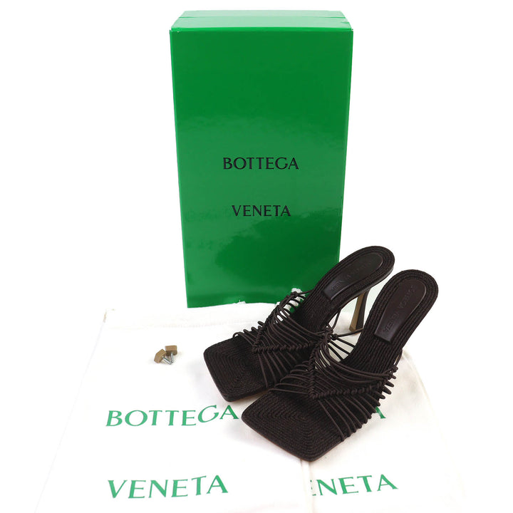 Pristine BOTTEGAVENETA Mule CINDY stretch sandals Bitter Chocolate 36