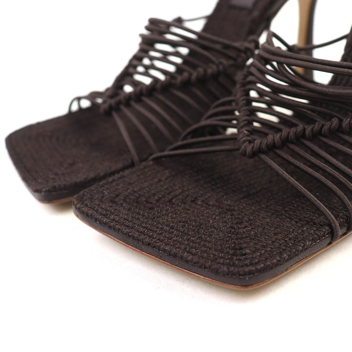 Pristine BOTTEGAVENETA Mule CINDY stretch sandals Bitter Chocolate 36