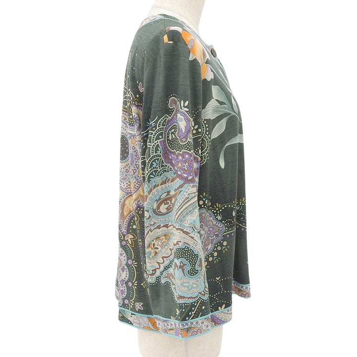 素晴らしいLEONARD FASHIONカーディガン 花柄 ペイズリー柄 長袖 レディース 349153