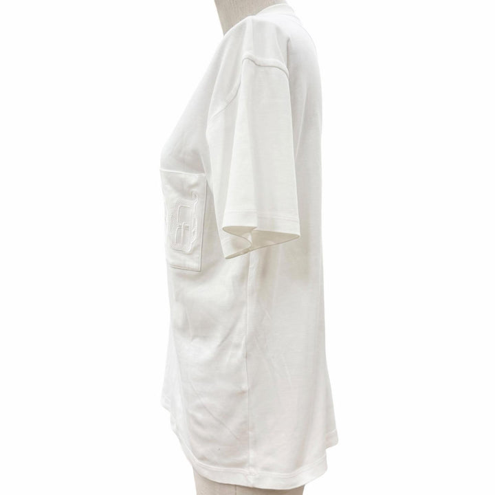 Great HERMES Short sleeve T-shirt white cotton Women 34