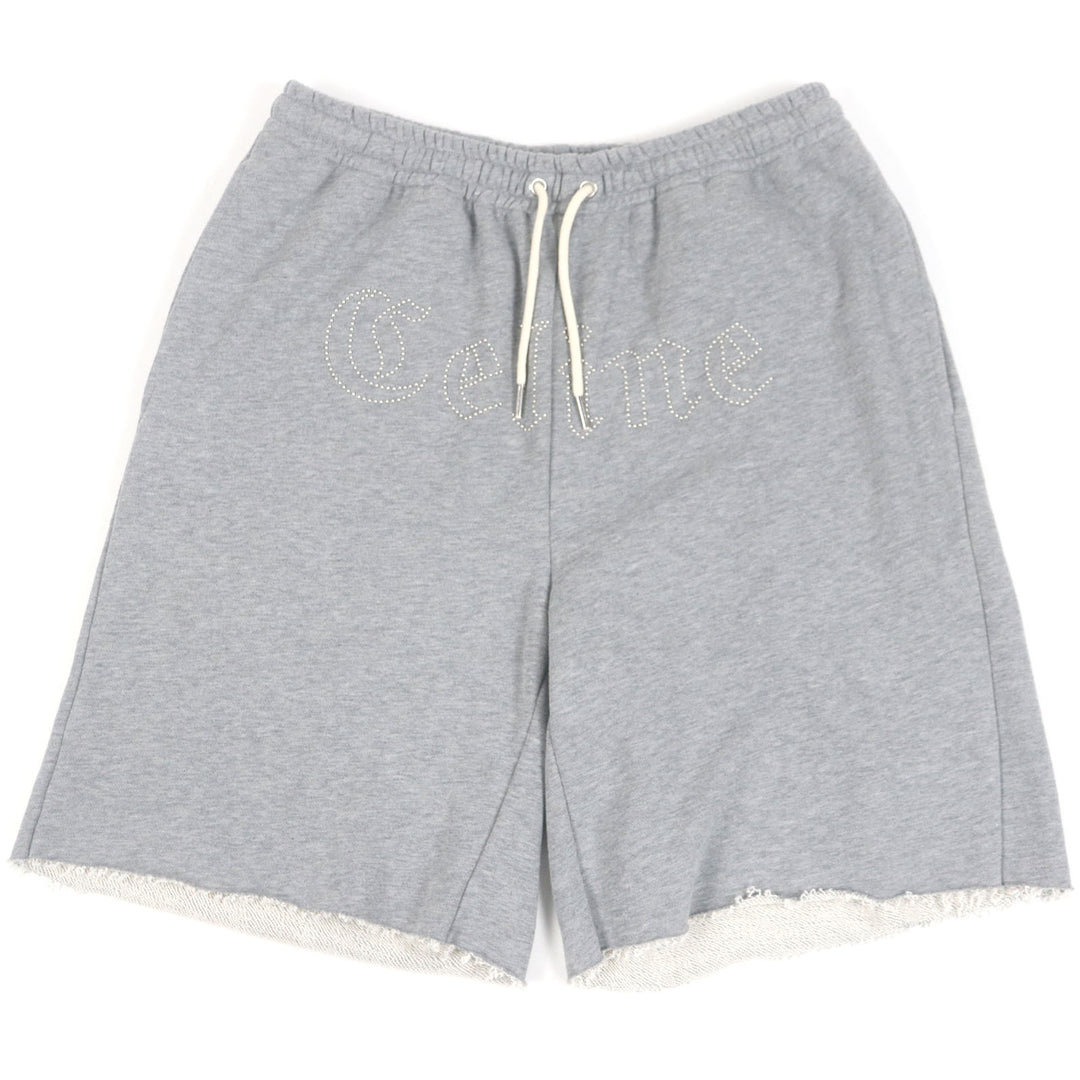 Excellent CELINE Pants Logo Stud Sweat Shorts gray cotton mens S 2Z149670Q