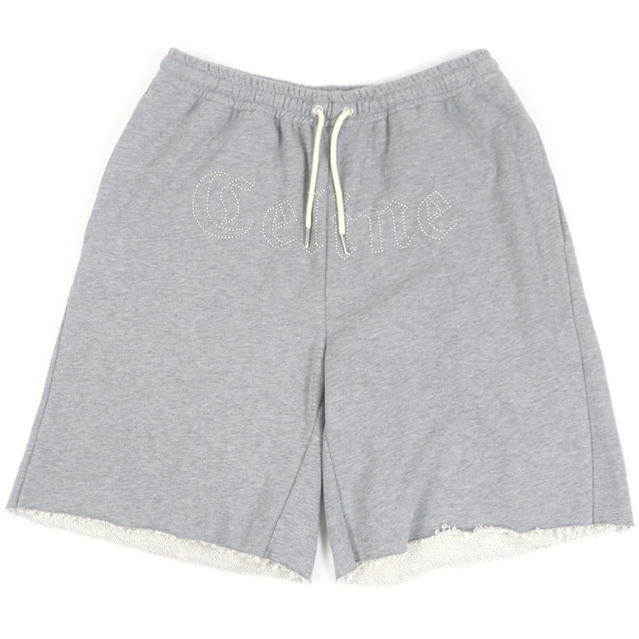 Excellent CELINE Pants Logo Stud Sweat Shorts gray cotton mens S 2Z149670Q