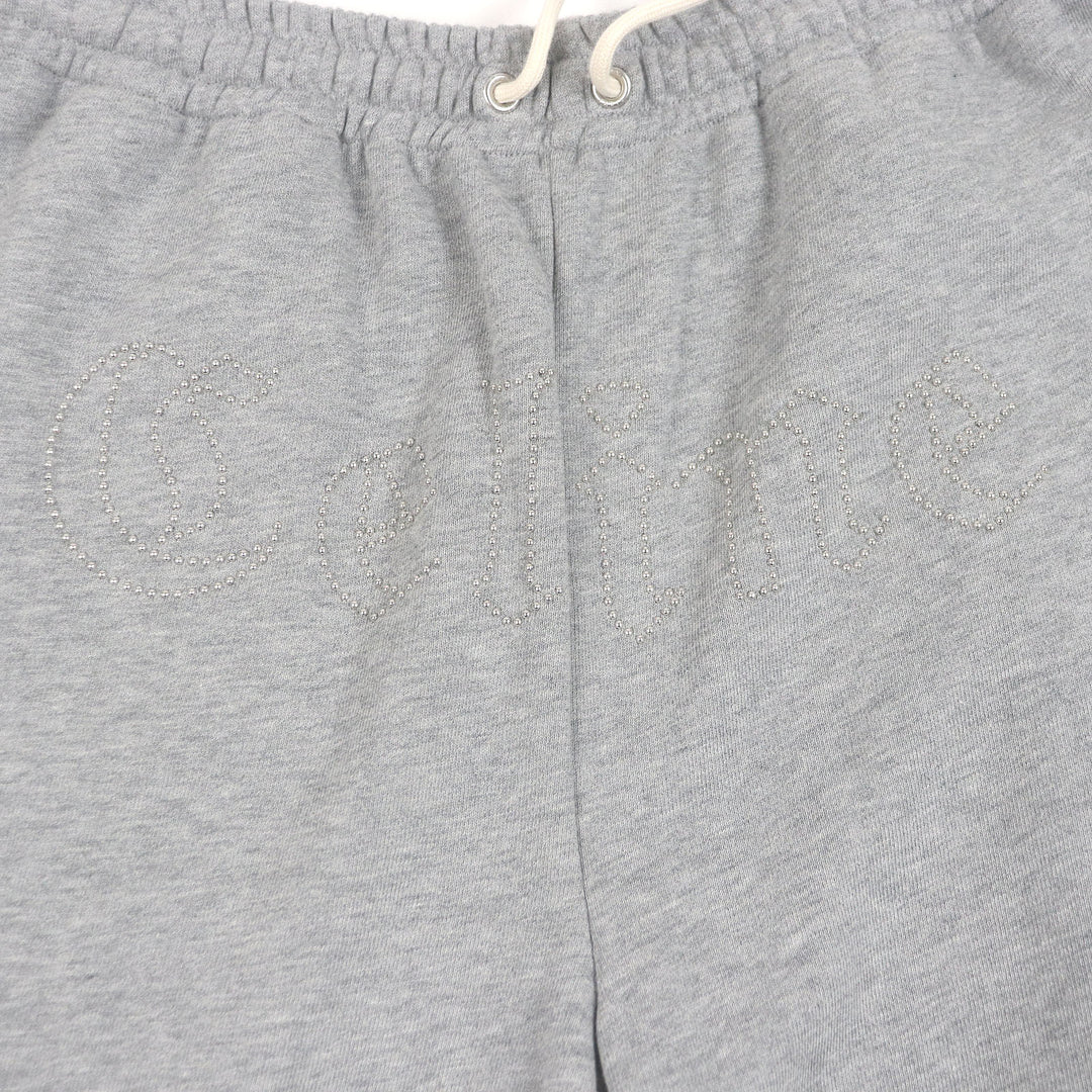 Excellent CELINE Pants Logo Stud Sweat Shorts gray cotton mens S 2Z149670Q