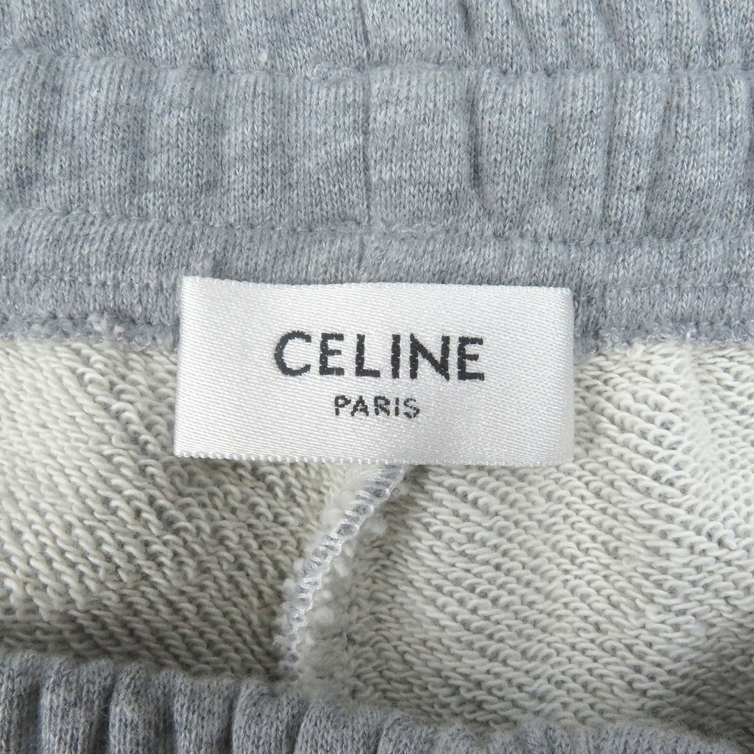 Excellent CELINE Pants Logo Stud Sweat Shorts gray cotton mens S 2Z149670Q