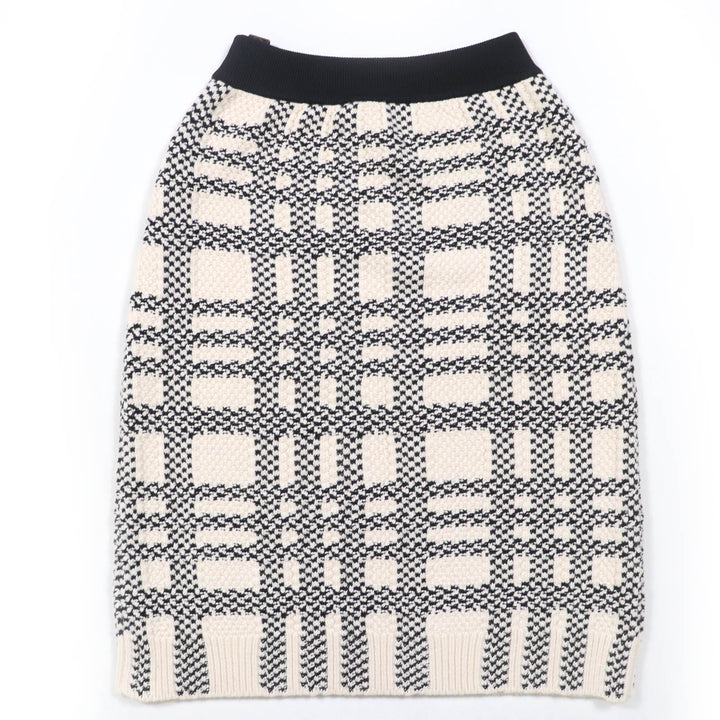 Excellent LOUIS VUITTON Tight Skirt knit skirt White black wool Women M