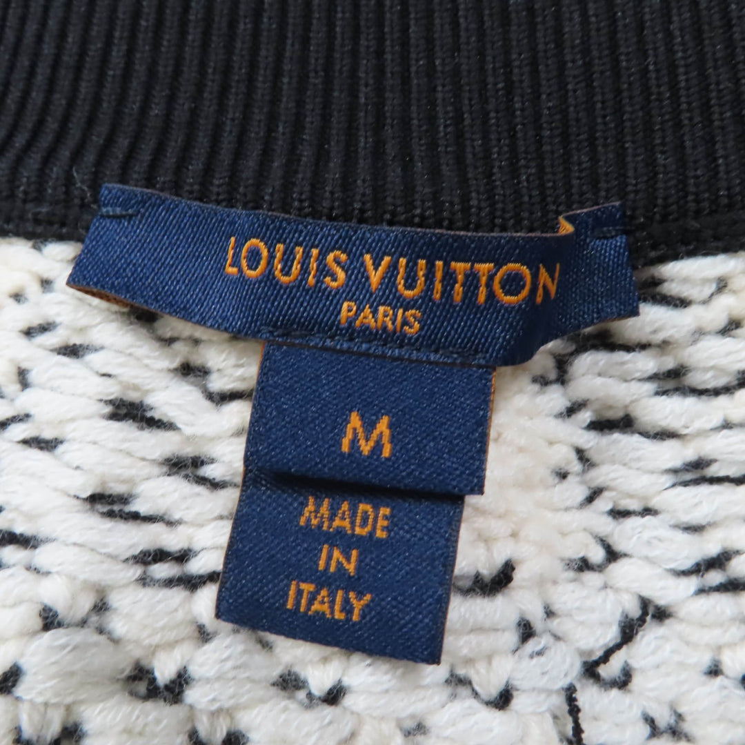 Excellent LOUIS VUITTON Tight Skirt knit skirt White black wool Women M