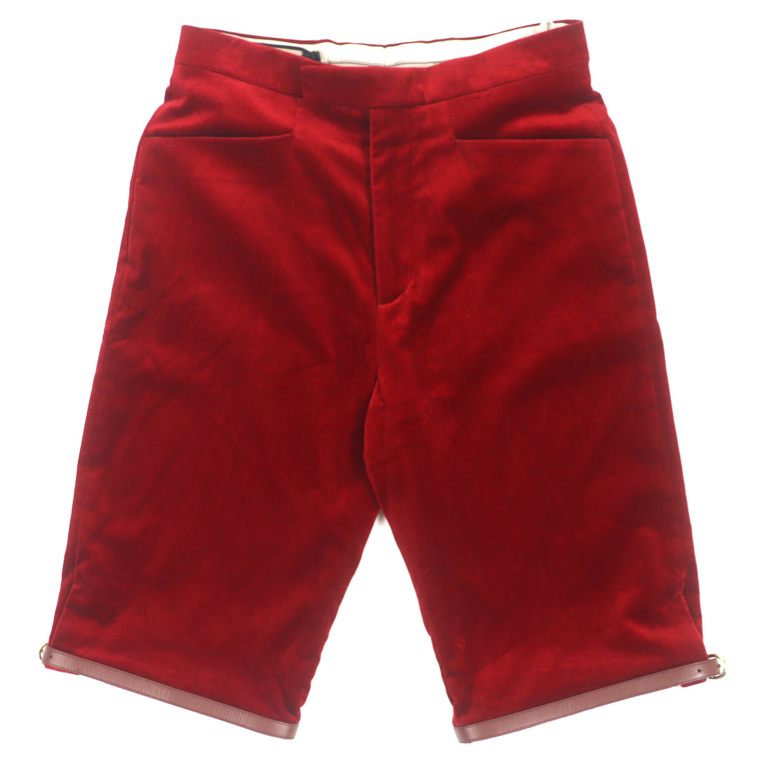 Pristine GUCCI Shorts leather velour shorts Red cotton mens 44 675281