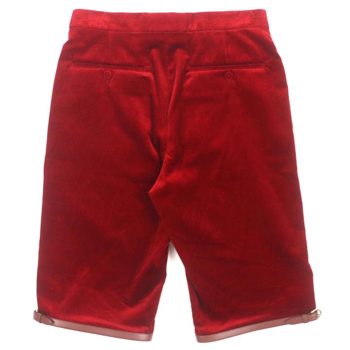 Pristine GUCCI Shorts leather velour shorts Red cotton mens 44 675281