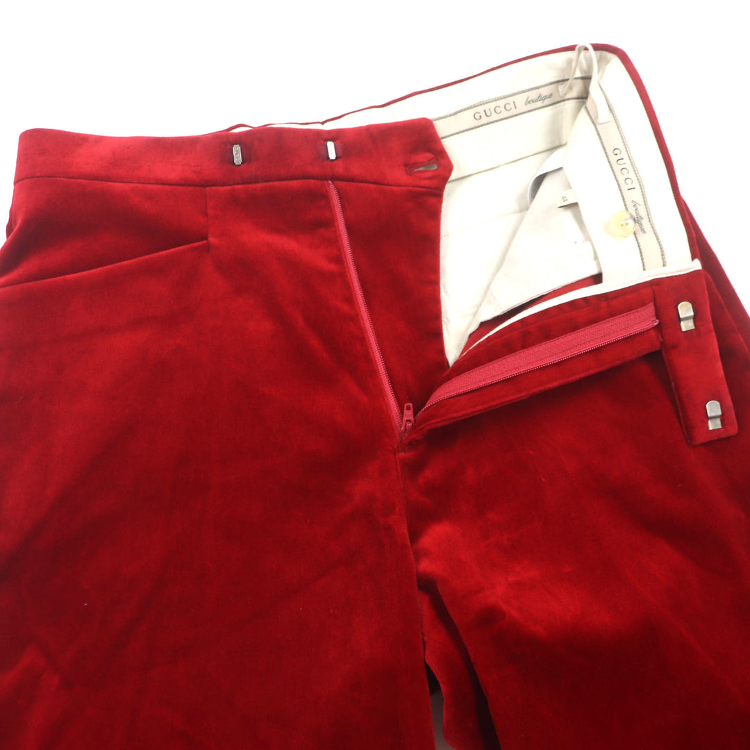 Pristine GUCCI Shorts leather velour shorts Red cotton mens 44 675281