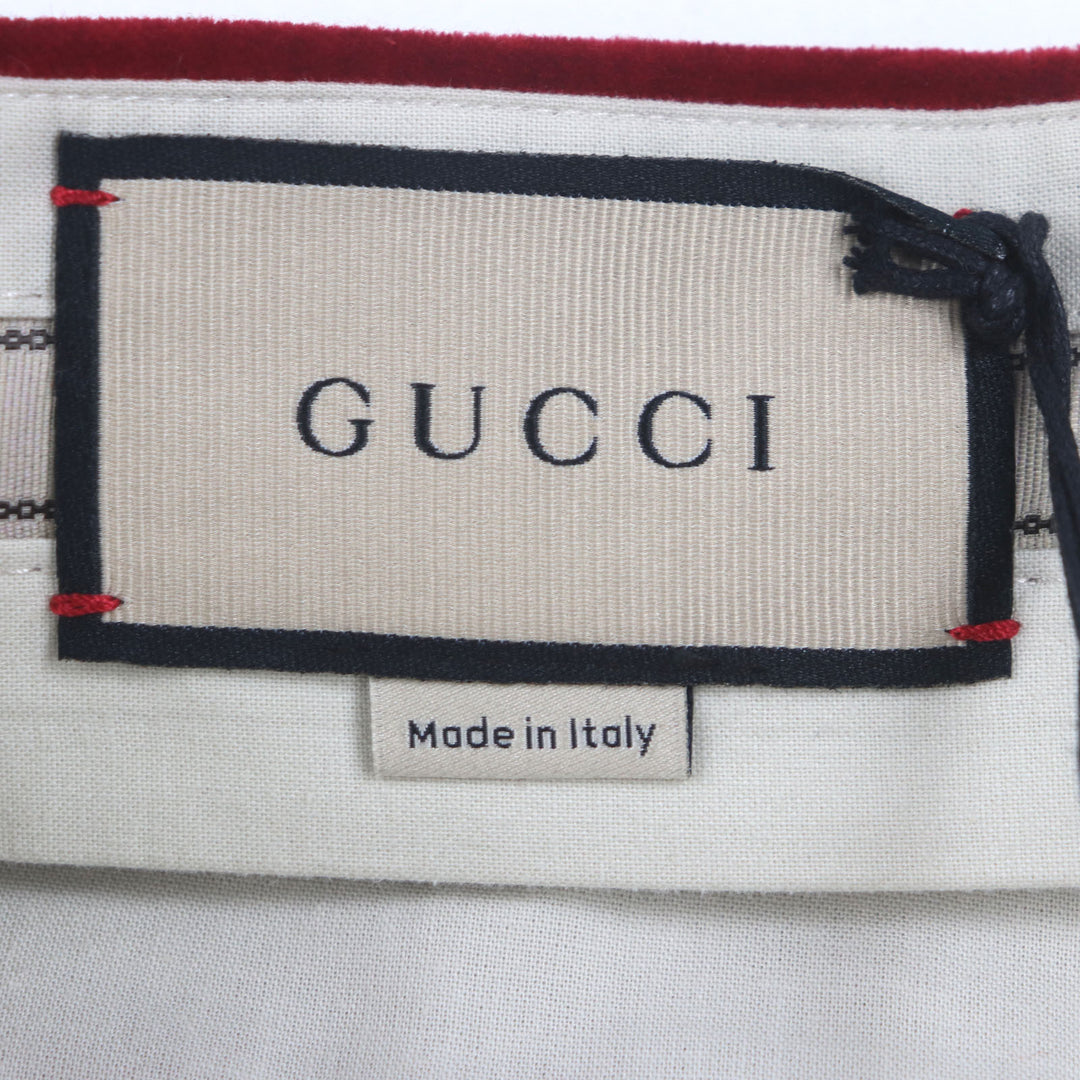 Pristine GUCCI Shorts leather velour shorts Red cotton mens 44 675281