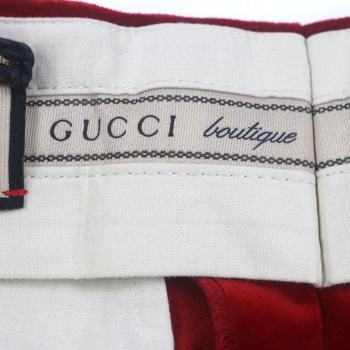 Pristine GUCCI Shorts leather velour shorts Red cotton mens 44 675281