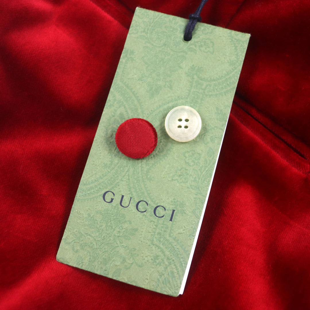 Pristine GUCCI Shorts leather velour shorts Red cotton mens 44 675281