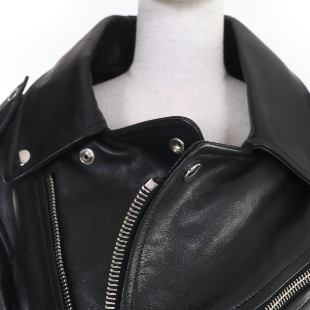 素晴らしい BALENCIAGA レザージャケット スウィングトップ レザー ブラック 牛革 レディース 34 446474