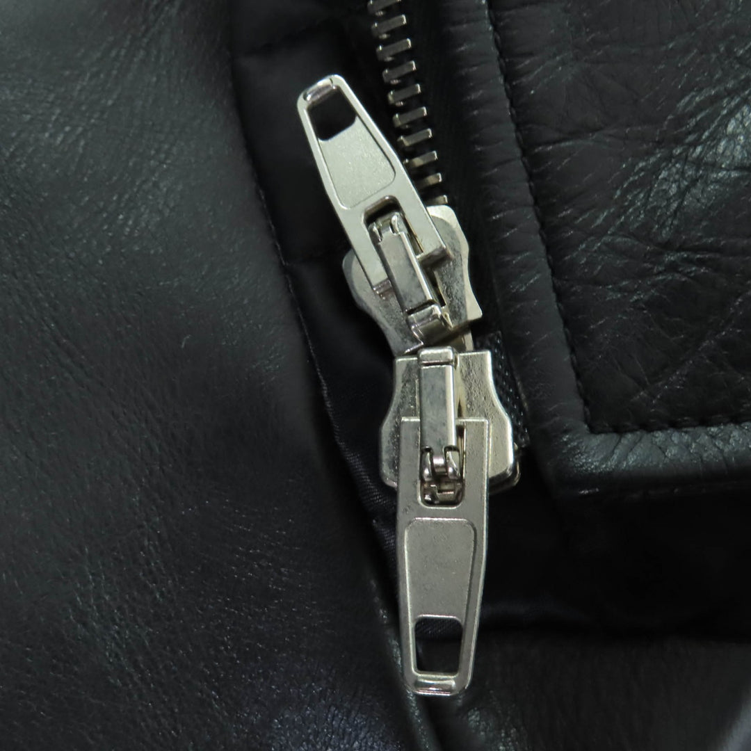 素晴らしい BALENCIAGA レザージャケット スウィングトップ レザー ブラック 牛革 レディース 34 446474