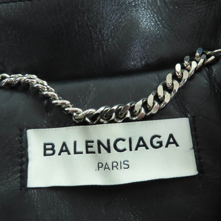 素晴らしい BALENCIAGA レザージャケット スウィングトップ レザー ブラック 牛革 レディース 34 446474