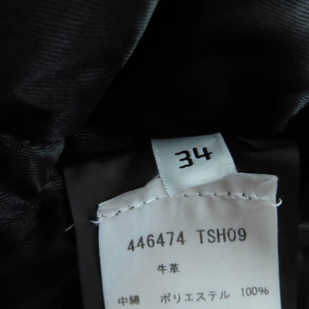 素晴らしい BALENCIAGA レザージャケット スウィングトップ レザー ブラック 牛革 レディース 34 446474