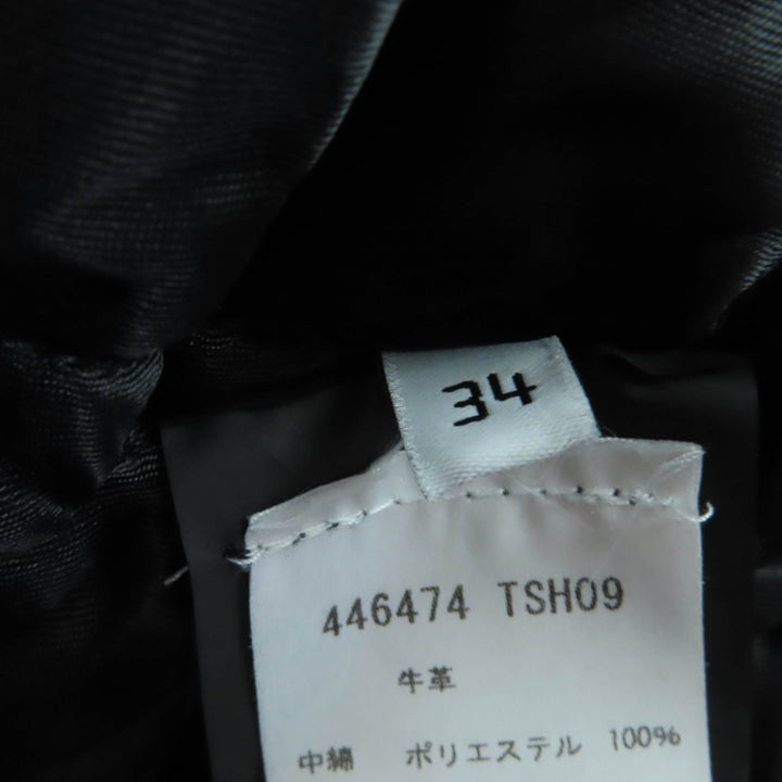 素晴らしい BALENCIAGA レザージャケット スウィングトップ レザー ブラック 牛革 レディース 34 446474