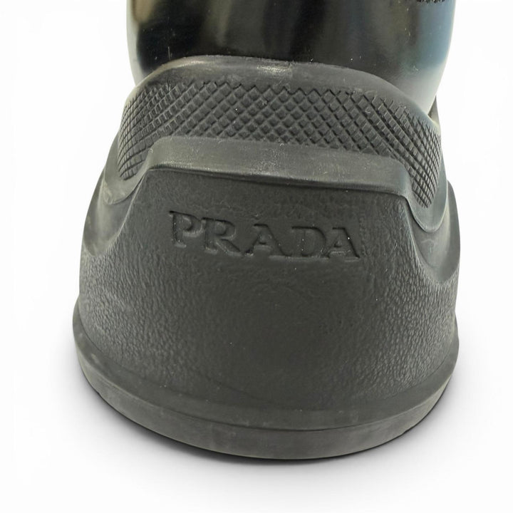 Great PRADA Leather shoes Wingtip Medallion Lace-up black leather Women 36