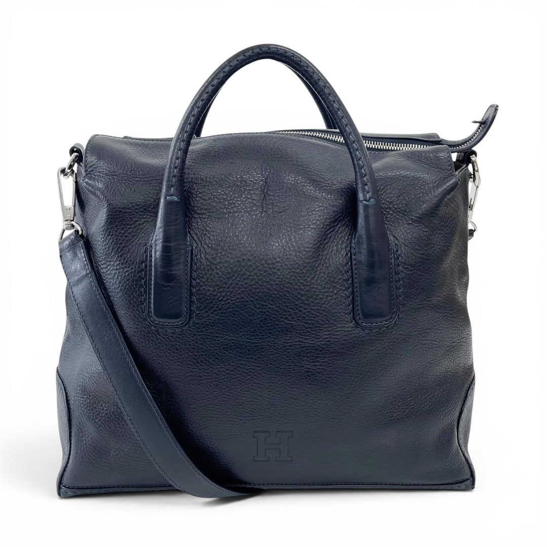 Great HIROFU Shoulder Bag duo 2WAY Dark navy Cowhide Women
