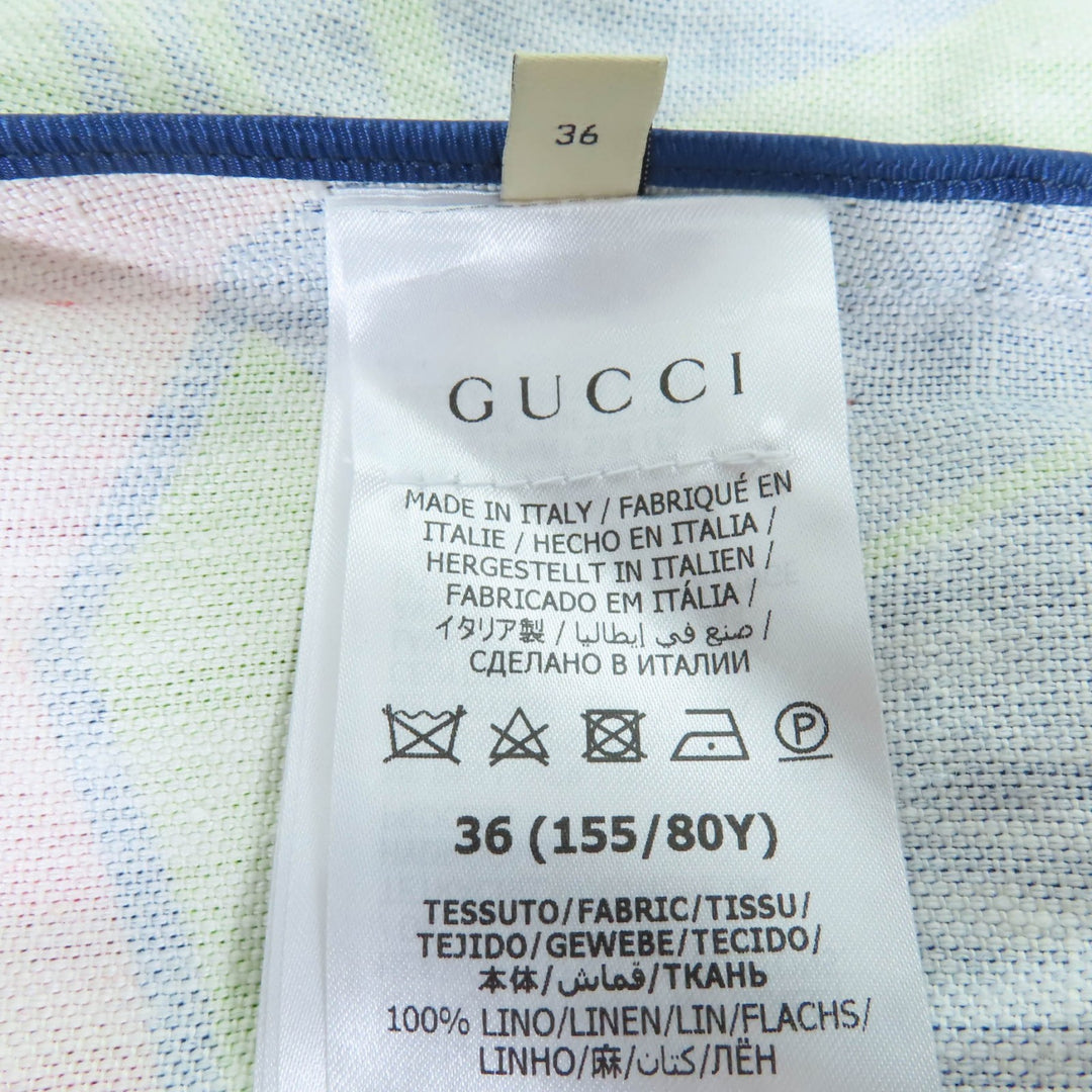 Pristine GUCCI Jacket Nut print belt included multicolor linen Women 36 746401