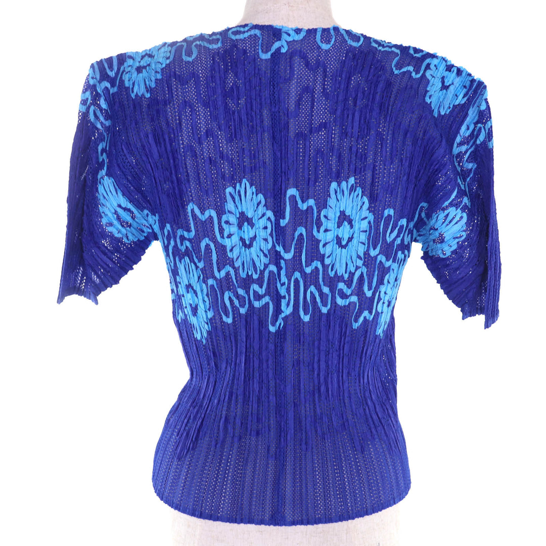 Excellent PLEATS PLEASE cardigan blue polyester Women 3 PP06-JO905