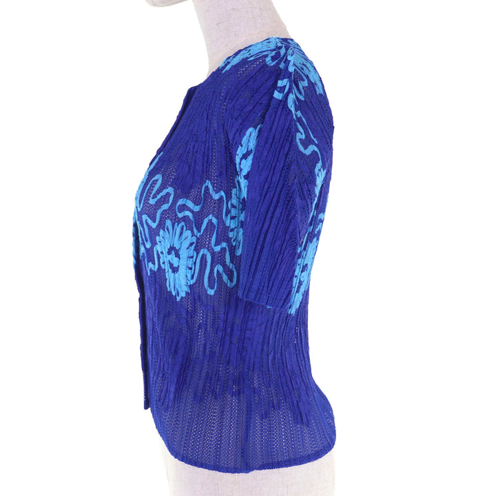 Excellent PLEATS PLEASE cardigan blue polyester Women 3 PP06-JO905