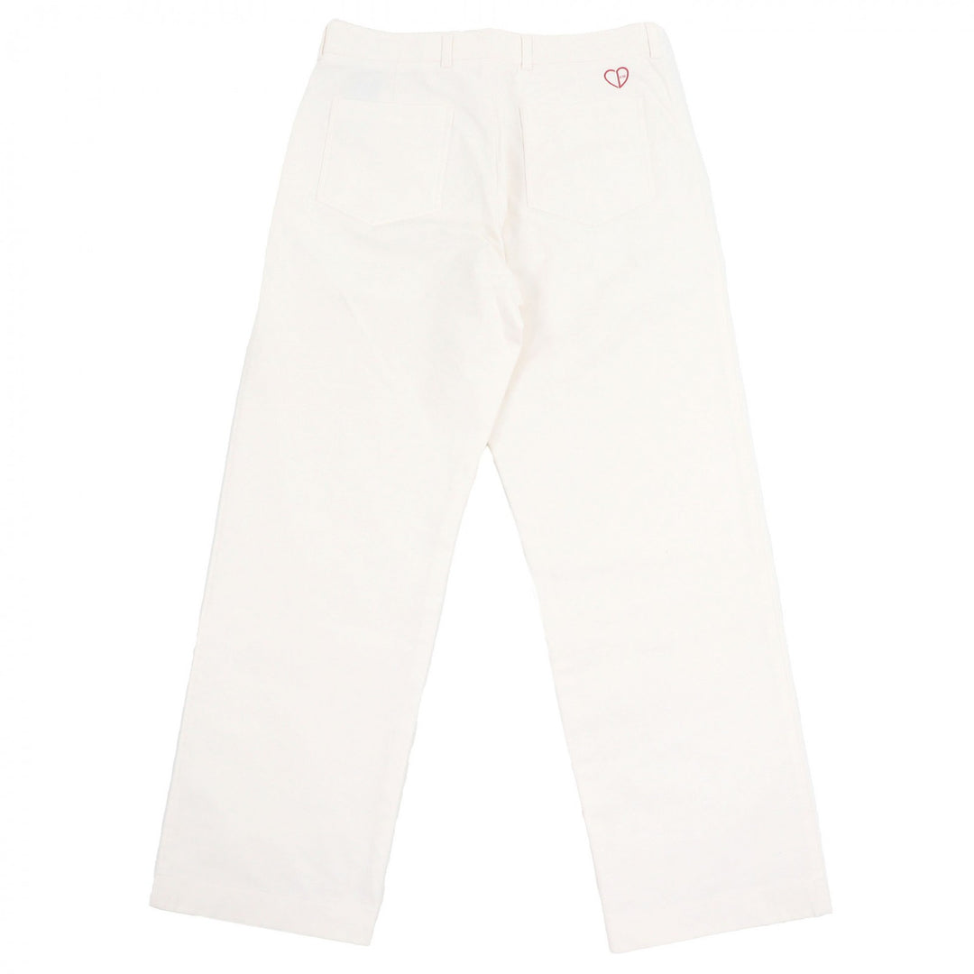 Discounted Great DIOR Pants CD heart logo embroidery Ivory cotton mens 46 493C166A6209