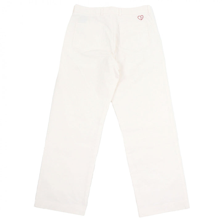 Discounted Great DIOR Pants CD heart logo embroidery Ivory cotton mens 46 493C166A6209
