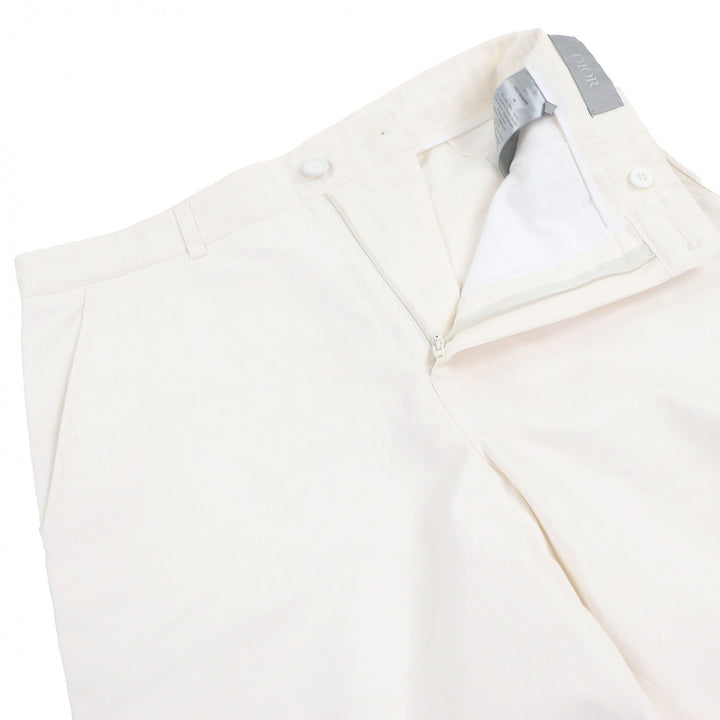 Discounted Great DIOR Pants CD heart logo embroidery Ivory cotton mens 46 493C166A6209