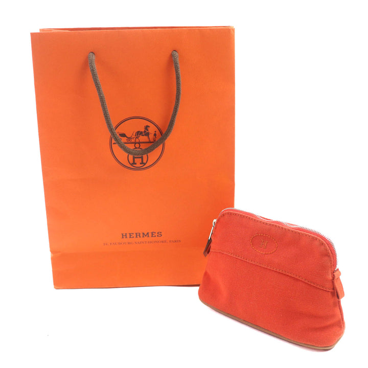 Great HERMES Pouch Bored porch PM Orange cotton Women