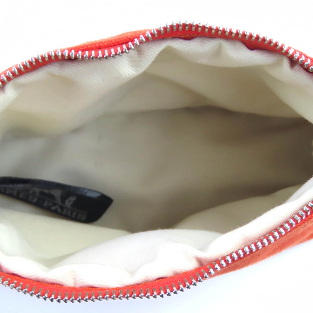 Great HERMES Pouch Bored porch PM Orange cotton Women