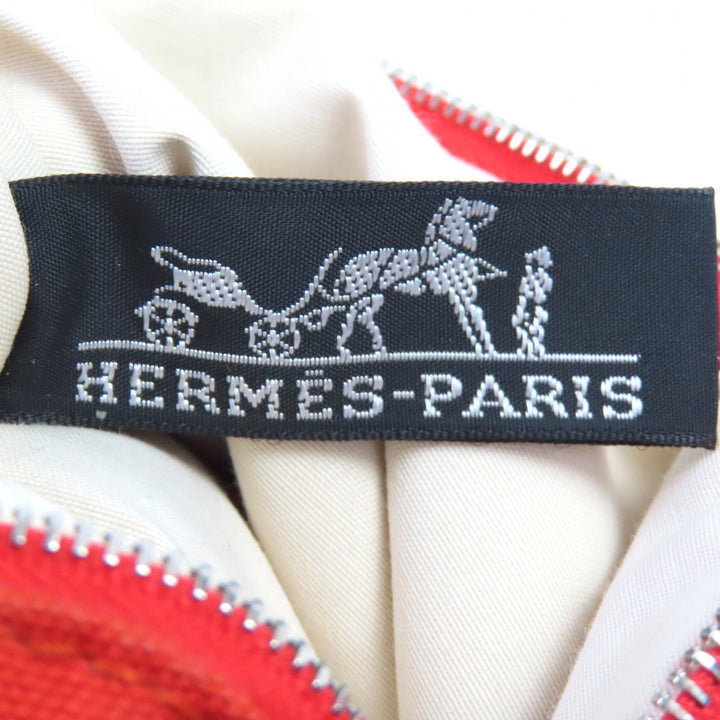 Great HERMES Pouch Bored porch PM Orange cotton Women