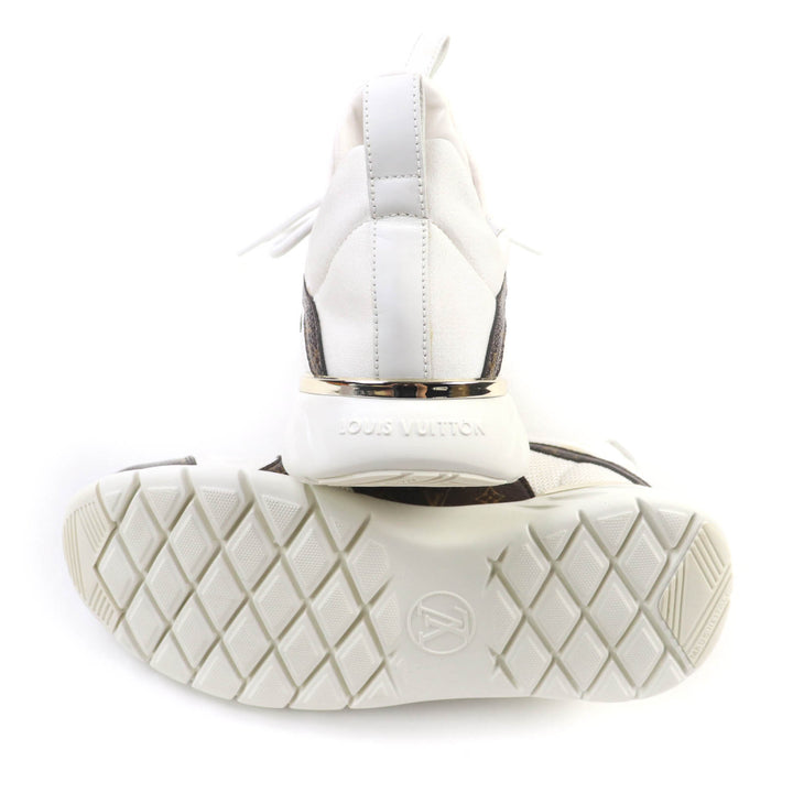 Great LOUIS VUITTON sneakers Lace up White brown Monogram leather Women 35.5