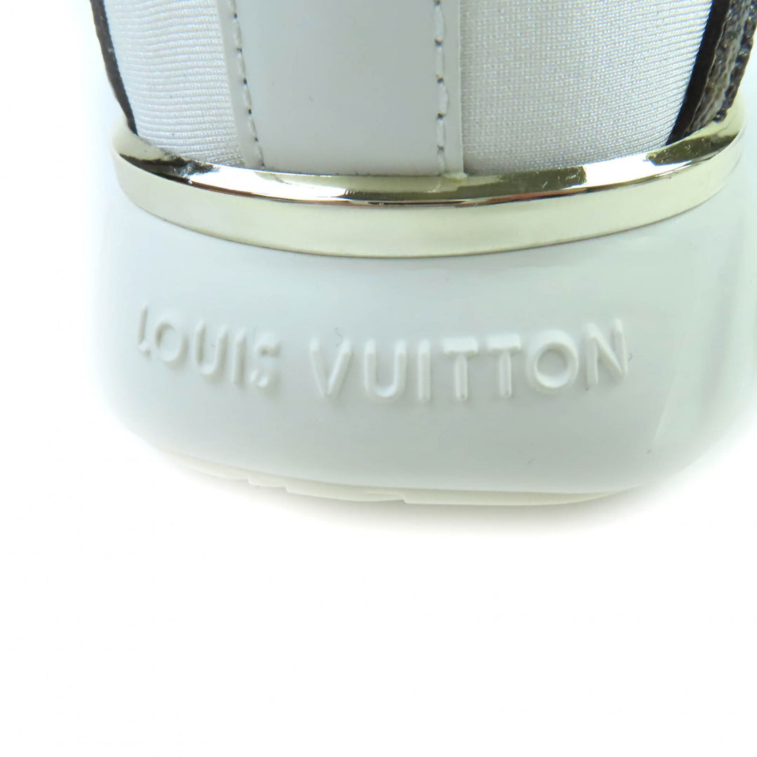 Great LOUIS VUITTON sneakers Lace up White brown Monogram leather Women 35.5
