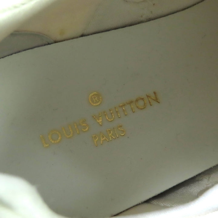Great LOUIS VUITTON sneakers Lace up White brown Monogram leather Women 35.5
