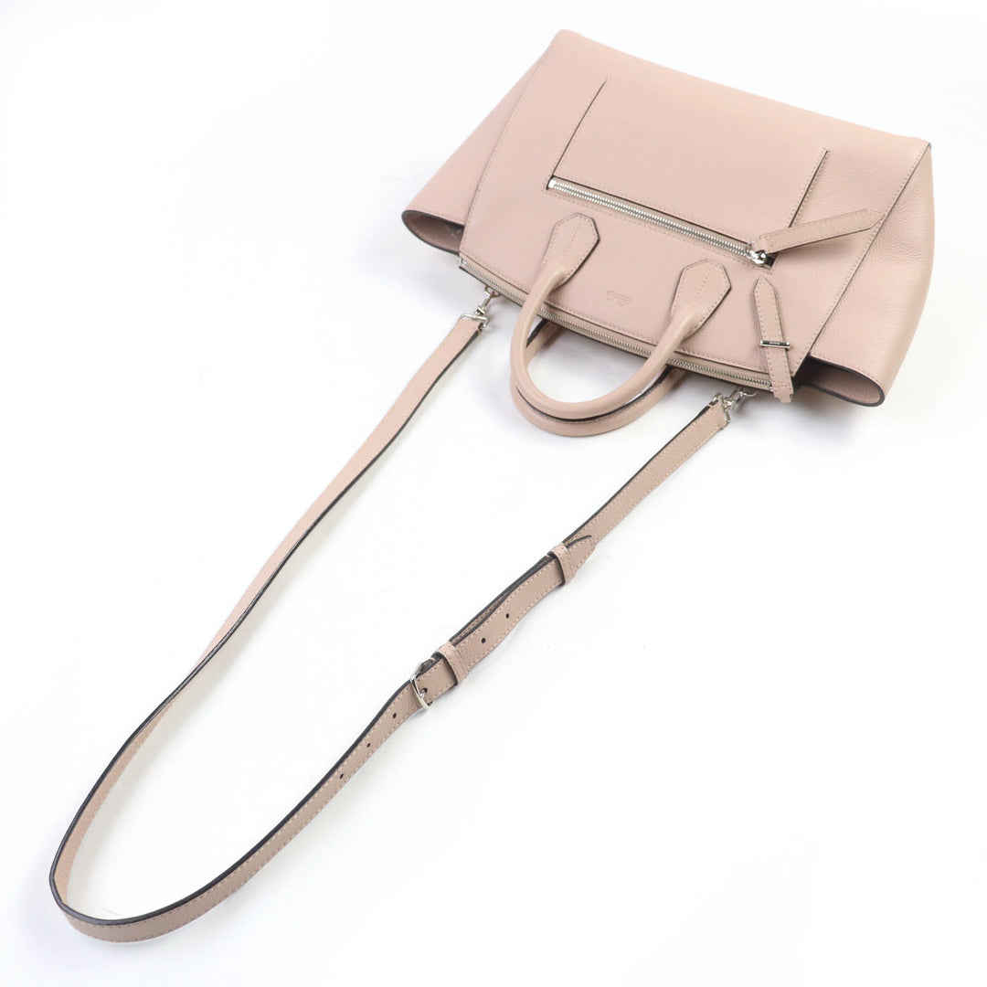 素晴らしい BALLY ショルダーバッグ SOMMET ZIP レザー 2WAY ハンドバッグ ピンクベージュ レザー レディース