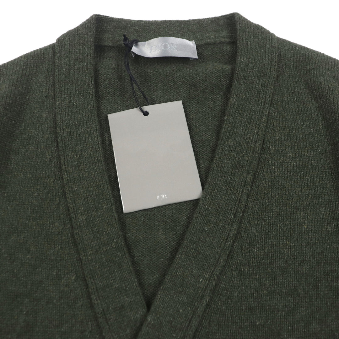 新品同様 DIOR カーディガン カーキ カシミア メンズ M 243M230AT474