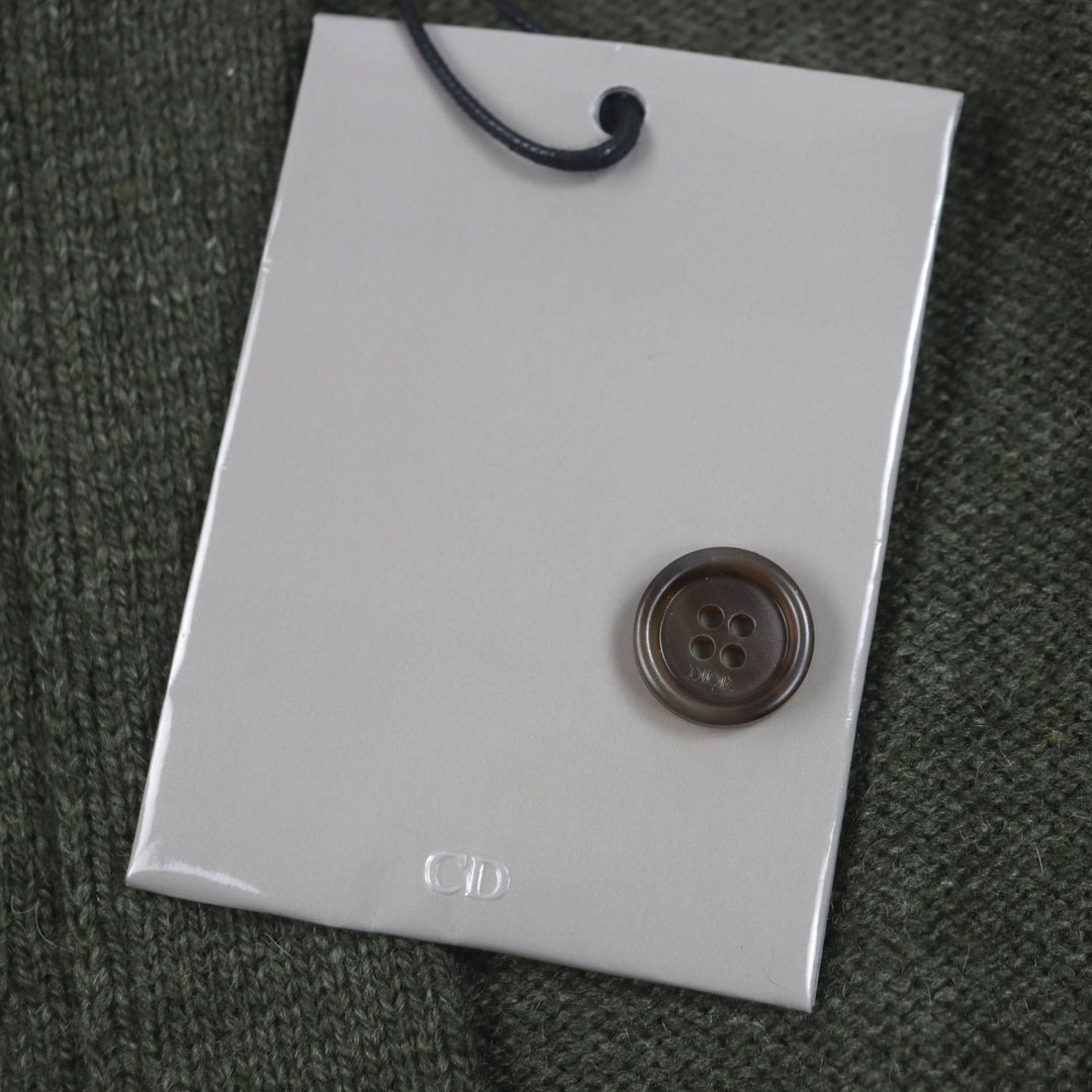 新品同様 DIOR カーディガン カーキ カシミア メンズ M 243M230AT474